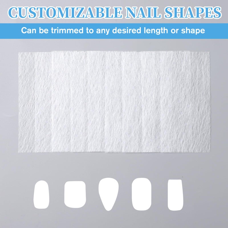 Qulkws 100 PCS Fiberglass Nail Wrap Extension Kit Silk Nail Wraps Extensions Fiberglass Fiber Nails Repair Art DIY Protector Accessories Natural Silk Paper Towels Fiber Wraps for Broken Nails Fix Repair - Image 3